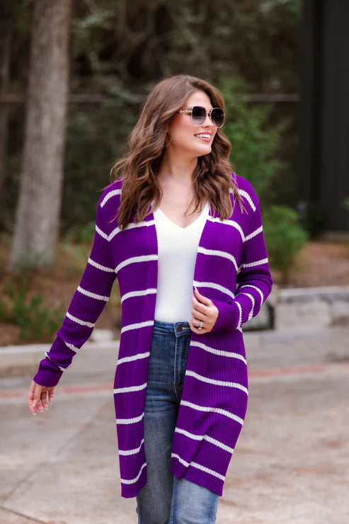 Lightweight Striped Cardigan