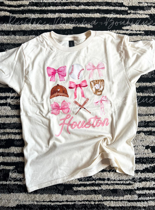 Girls Houston Bows Shirt